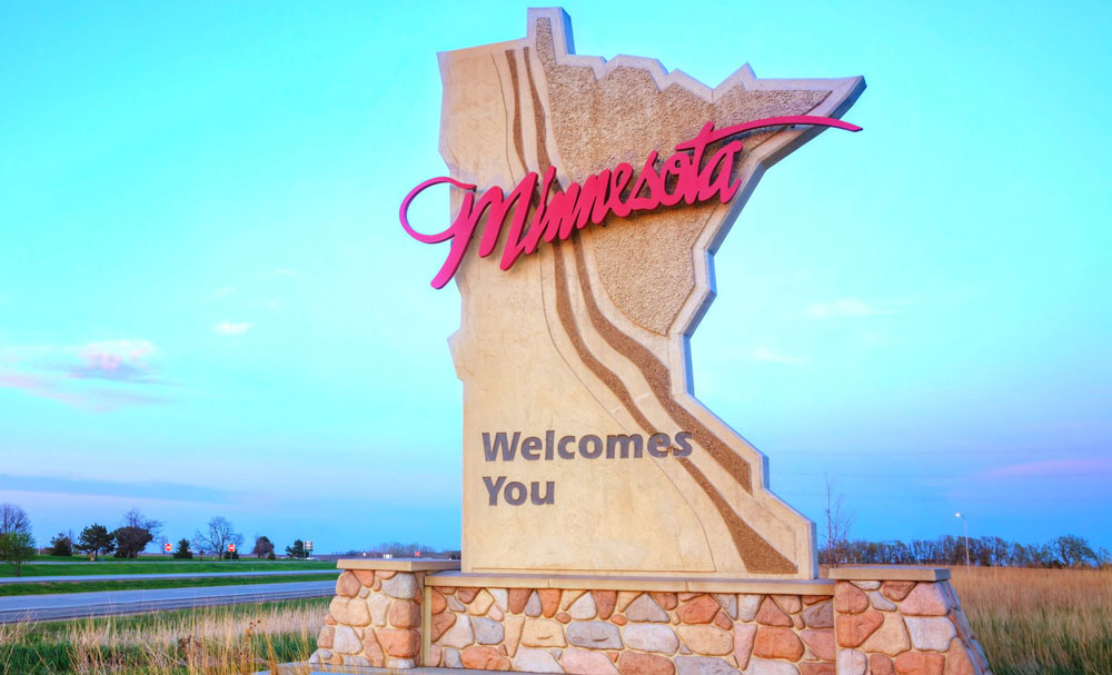 mn welcome sign